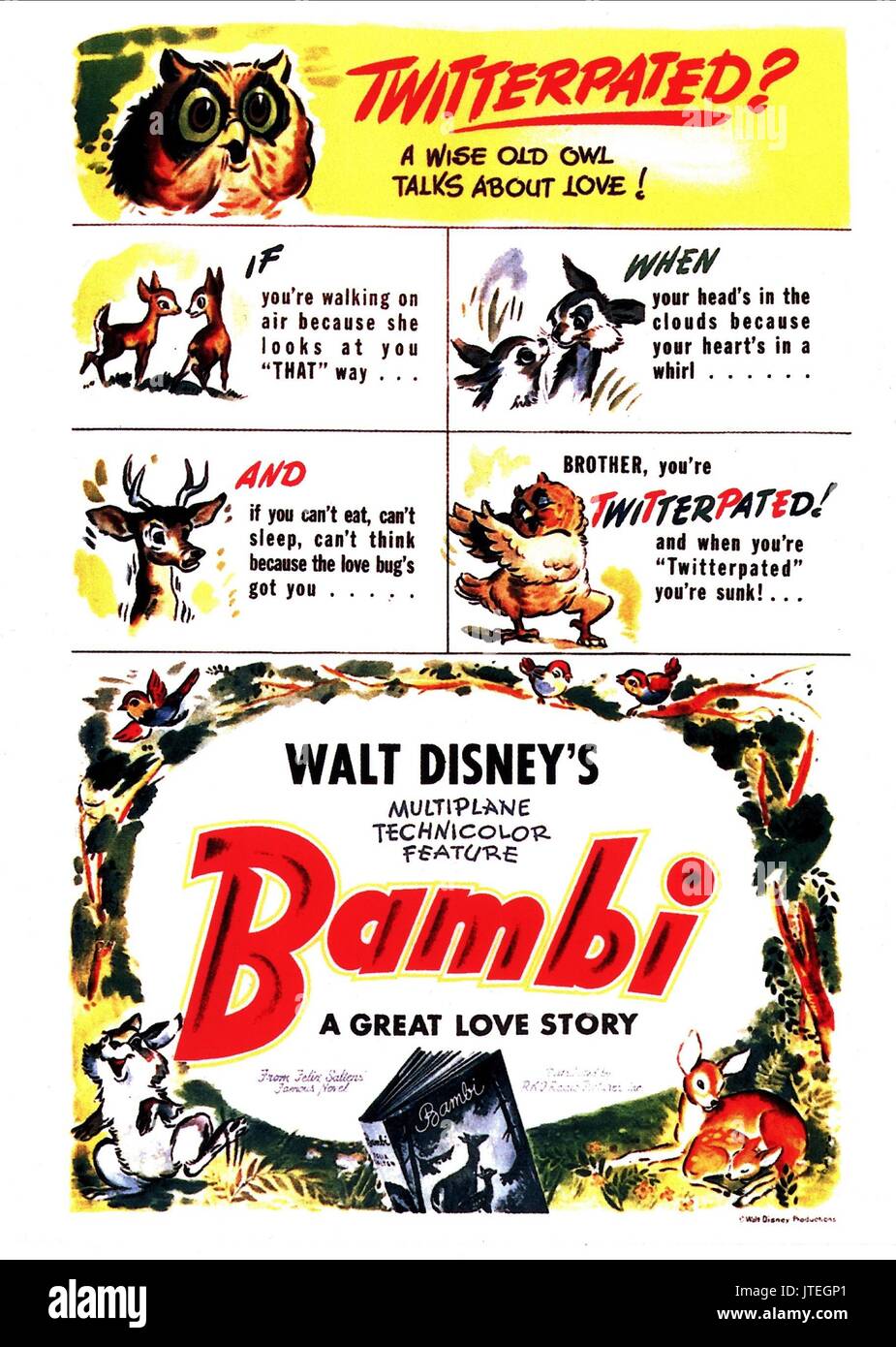 Affiche de film BAMBI (1942) Banque D'Images