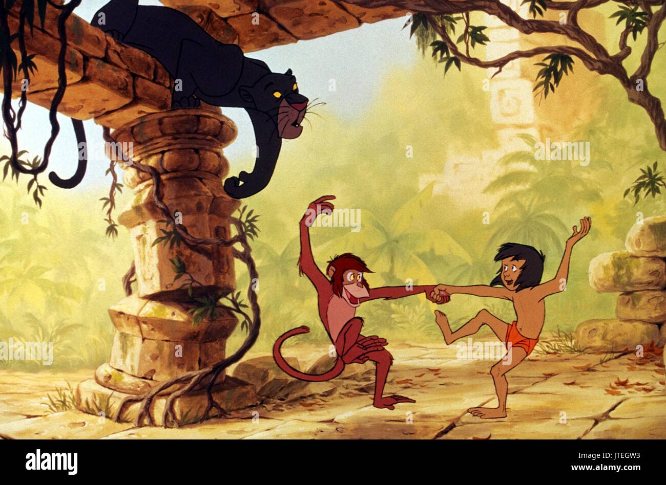 MONKEY & BAGHEERA MOWGLI LE LIVRE DE LA JUNGLE 1967 photo image monkey bagheera mowgli le livre de la jungle 1967