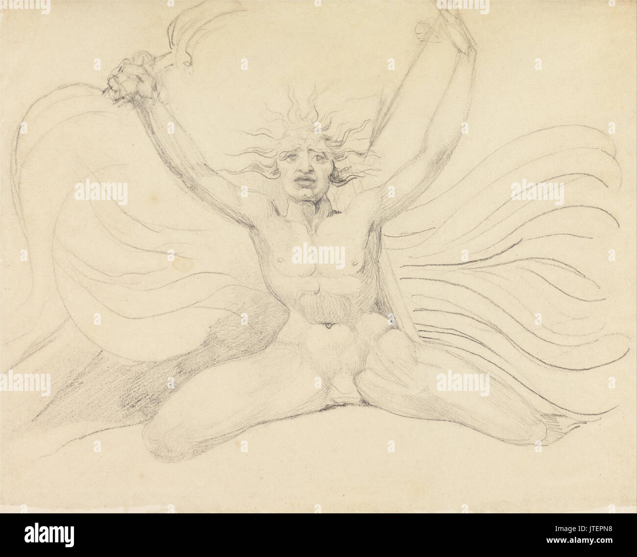 William Blake Albion obligeant les quatre Zoas de leurs tâches propres Banque D'Images