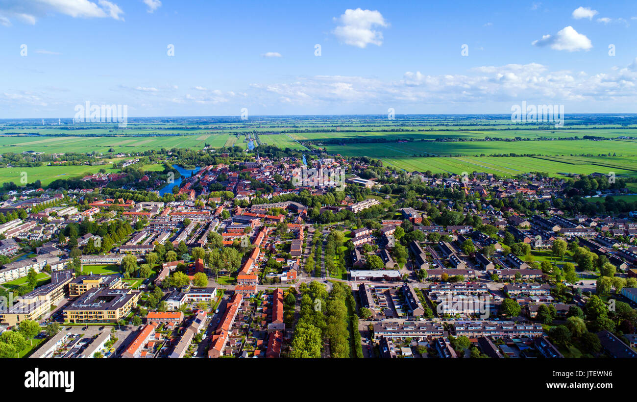 Photo aérienne d'Oudewater Pays-Bas dans le village Banque D'Images