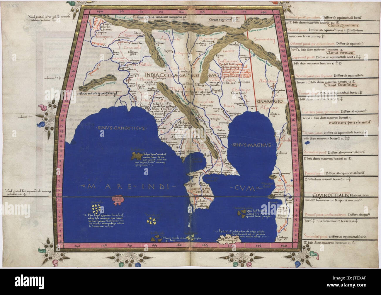 Cosmographia de Ptolémée 1467 Asie du sud-est Banque D'Images