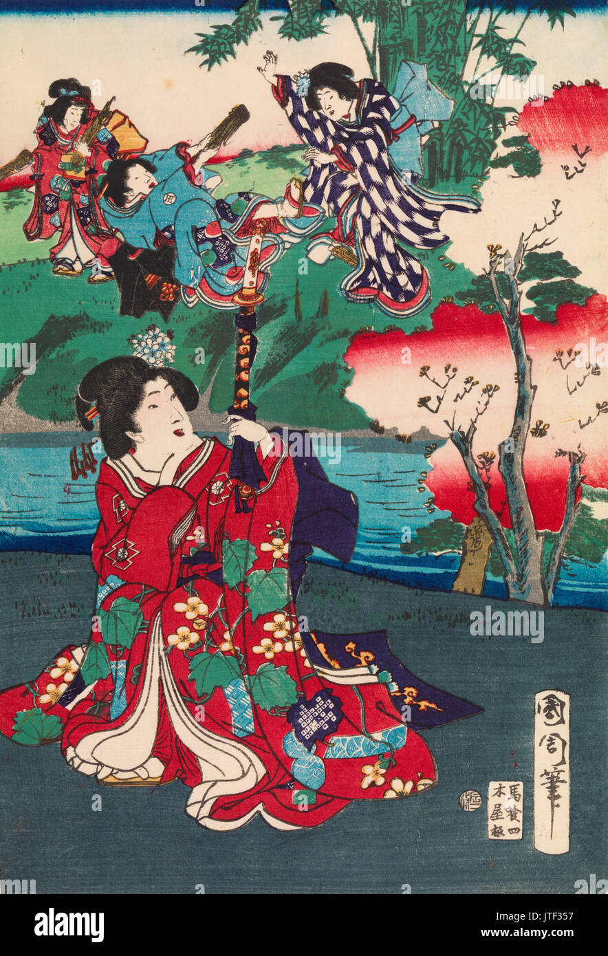 Toyohara Kunichika Le Dit du Genji Banque D'Images