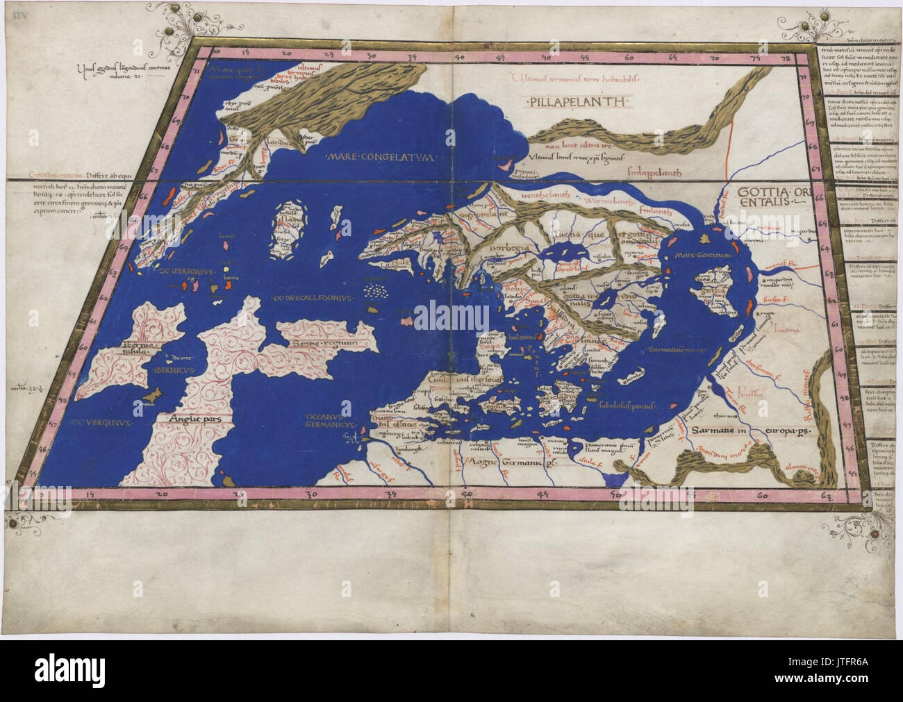 Cosmographia de Ptolémée 1467 Groenland Scandinavie Banque D'Images