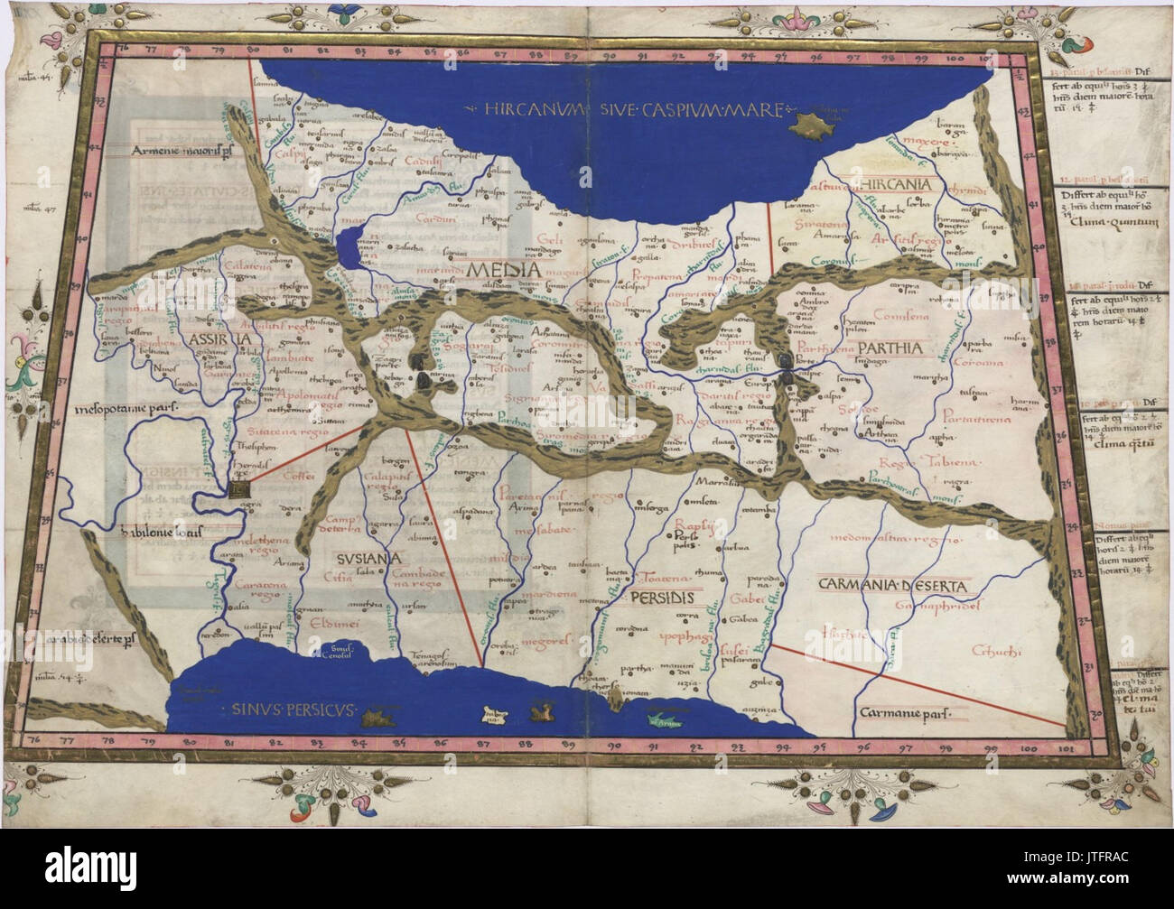 Cosmographia de Ptolémée 1467 Moyen-Orient Perse Banque D'Images