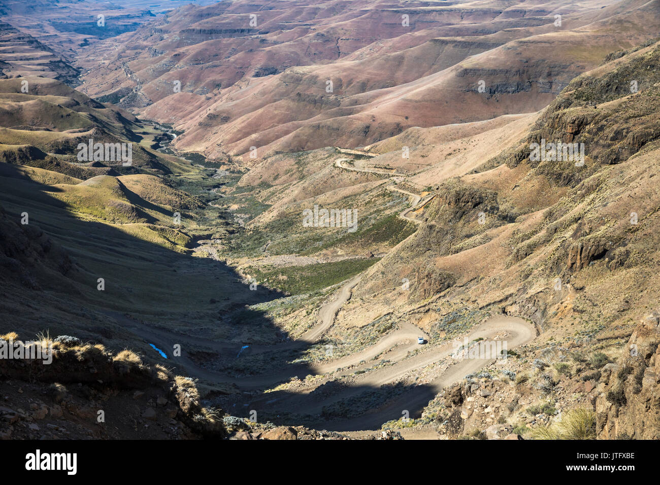 Vues Sani Pass, dans le sud du Drakensberg, Afrique du Sud Banque D'Images