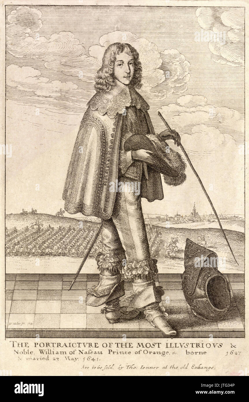 Place Venceslas Hollar William d'Orange (état 1) Banque D'Images