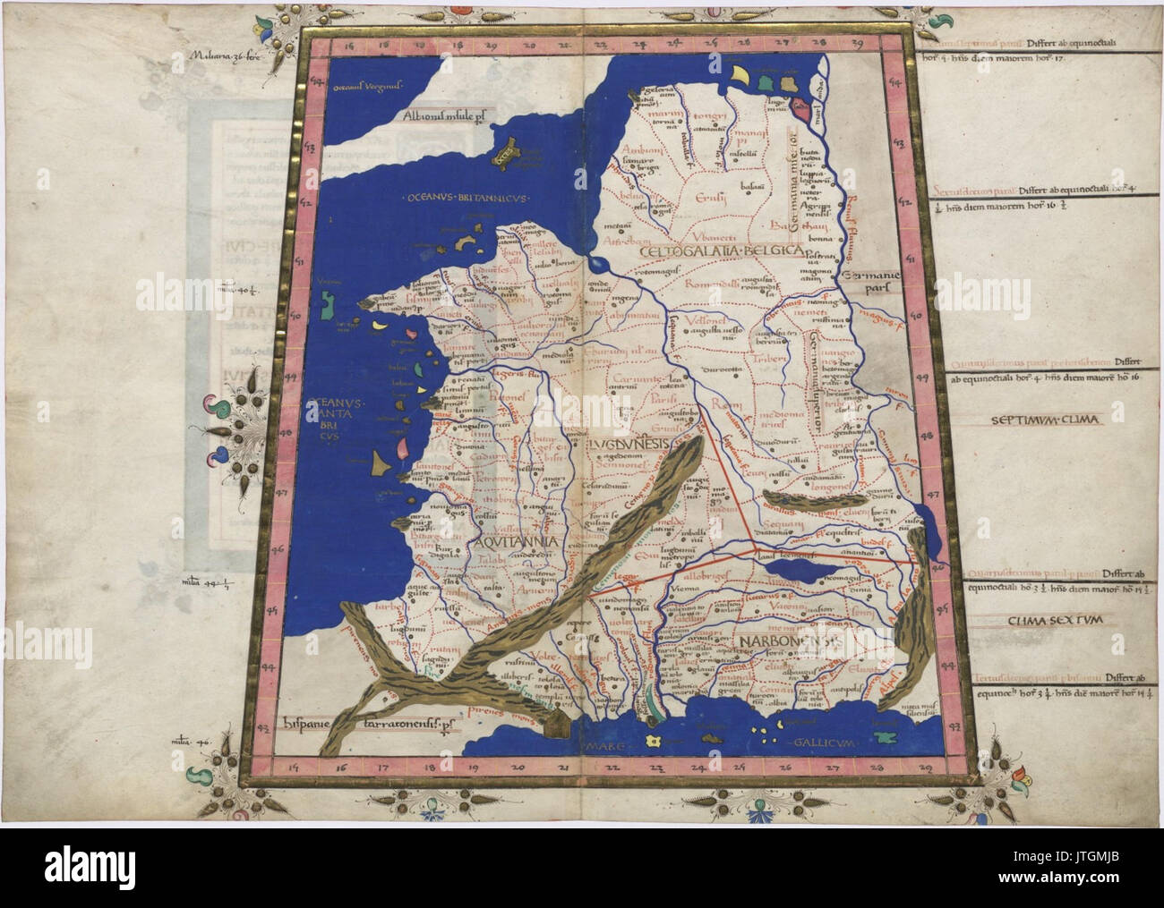 Cosmographia de Ptolémée 1467 France Banque D'Images