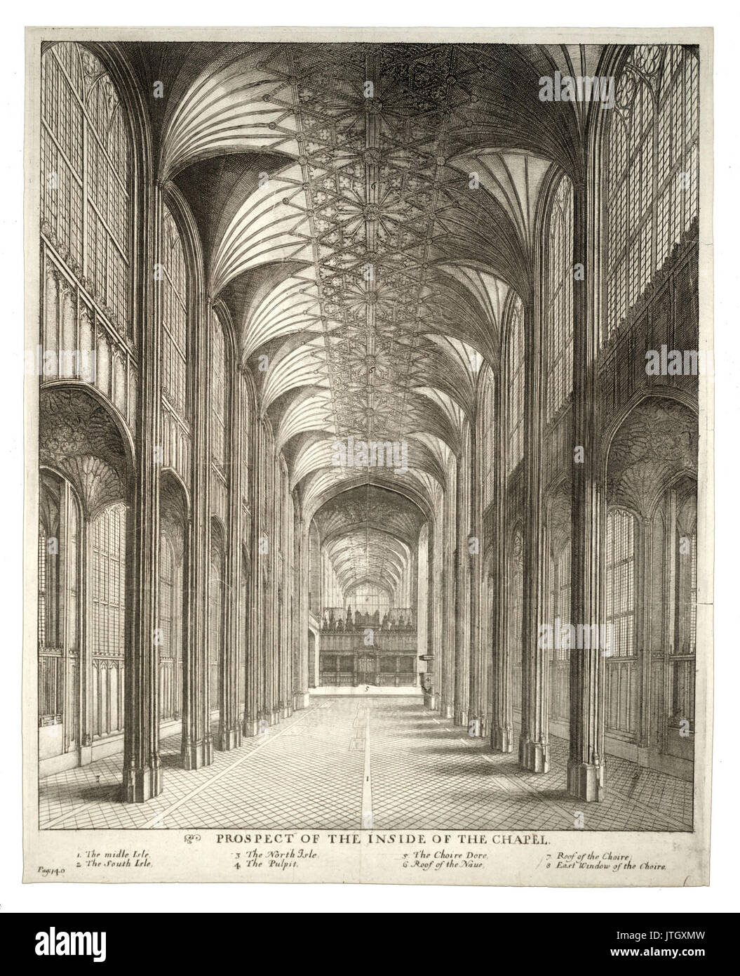 Place Wenceslas Hollar Windsor. La Chapelle St George. Nef (état 2) Banque D'Images