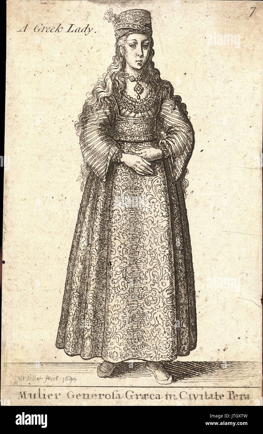 Place Wenceslas Hollar Mulier Generosa Graeca in Civitate Pera (état 2) Banque D'Images