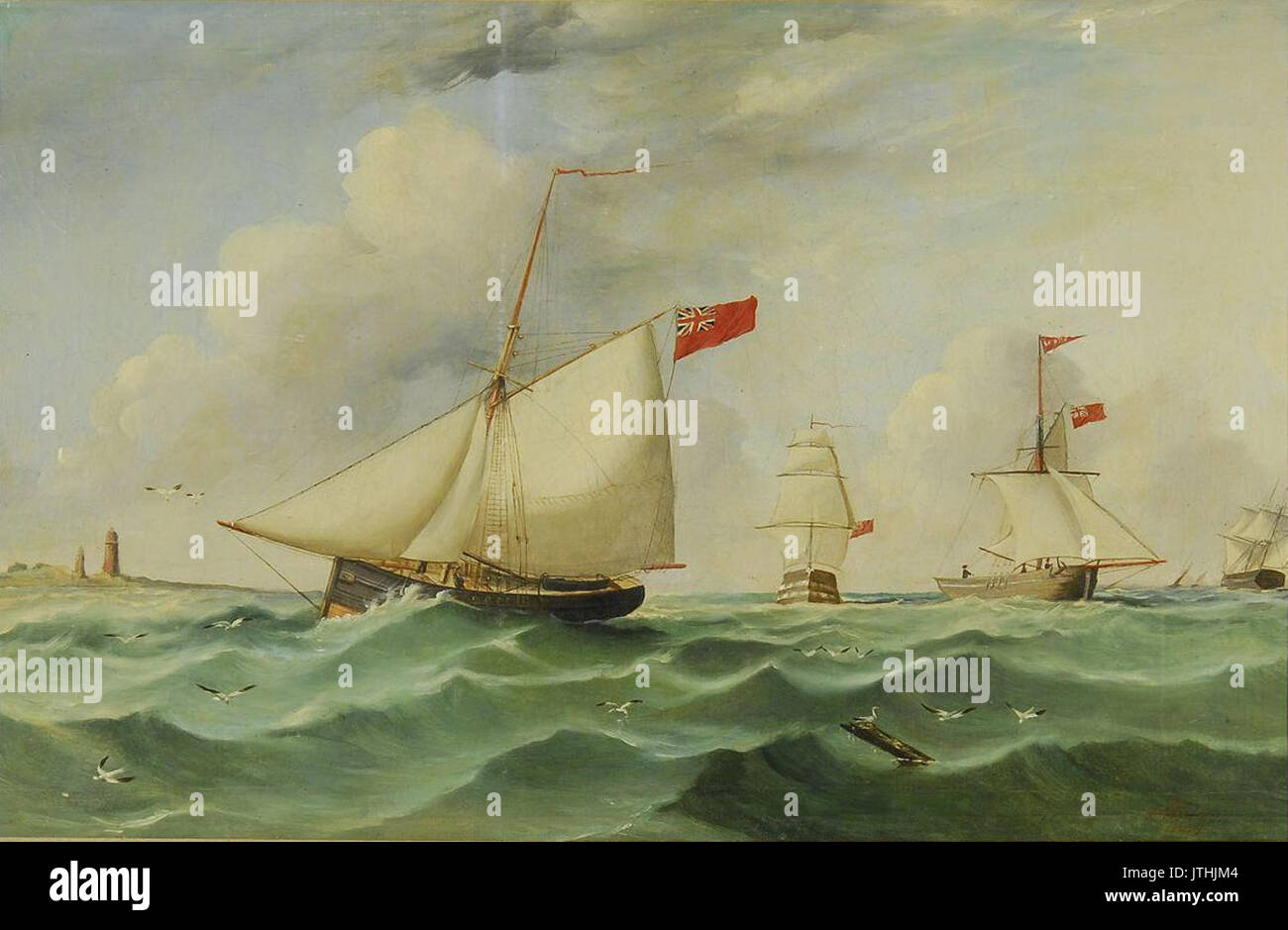 James H. Wheldon navires naviguant dans un canal occupé Banque D'Images