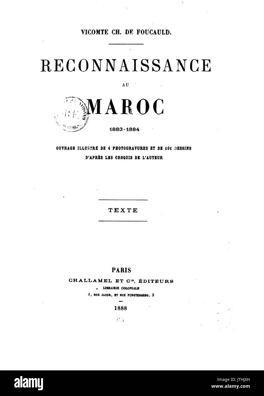 1883 Reconnaissance au Maroc (1884) Banque D'Images