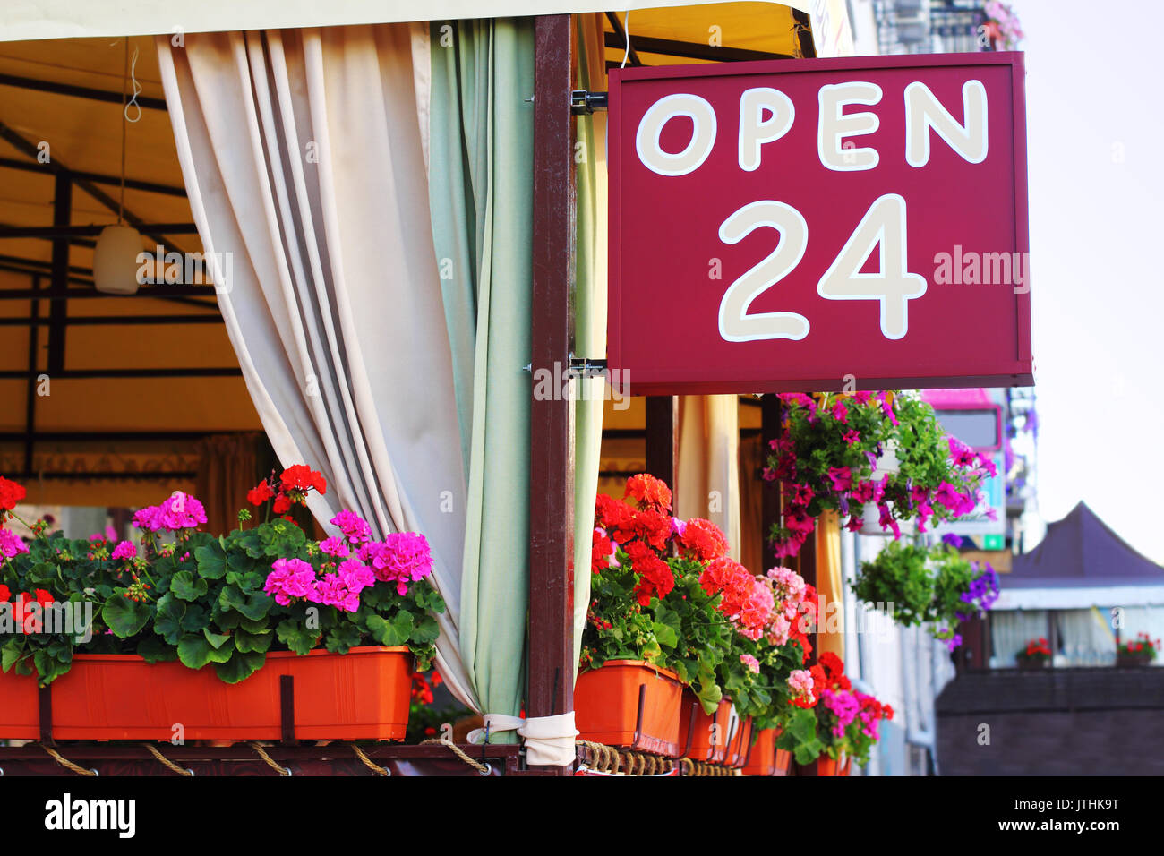 Cafe ouvert vingt-quatre heures Banque D'Images