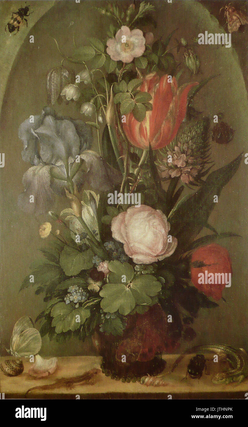 Roelandt Savery Vase de fleurs Banque D'Images