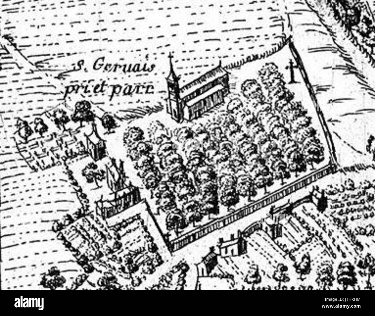 Plan Gomboust Saint Gervais Banque D'Images