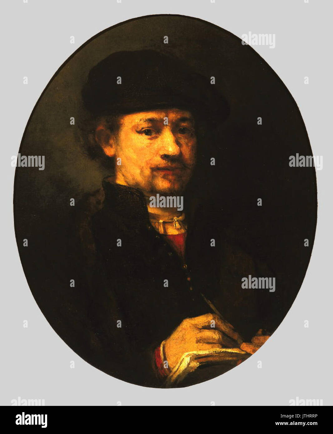 Autoportrait de Rembrandt avec un cahier d'FAMSF Banque D'Images