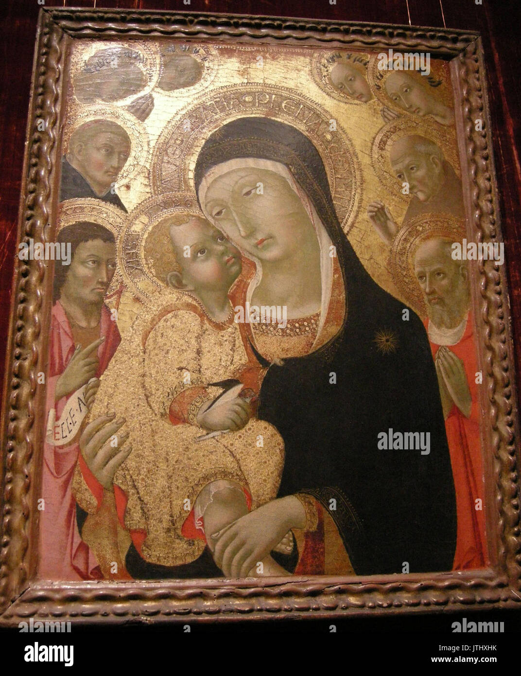 Sano di Pietro, Madonna col bambino, angeli e santi Banque D'Images