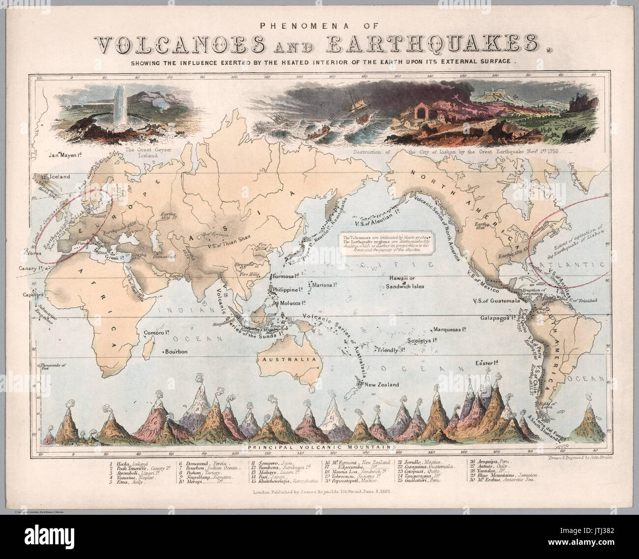 Les volcans et les tremblements de phénomènes Banque D'Images