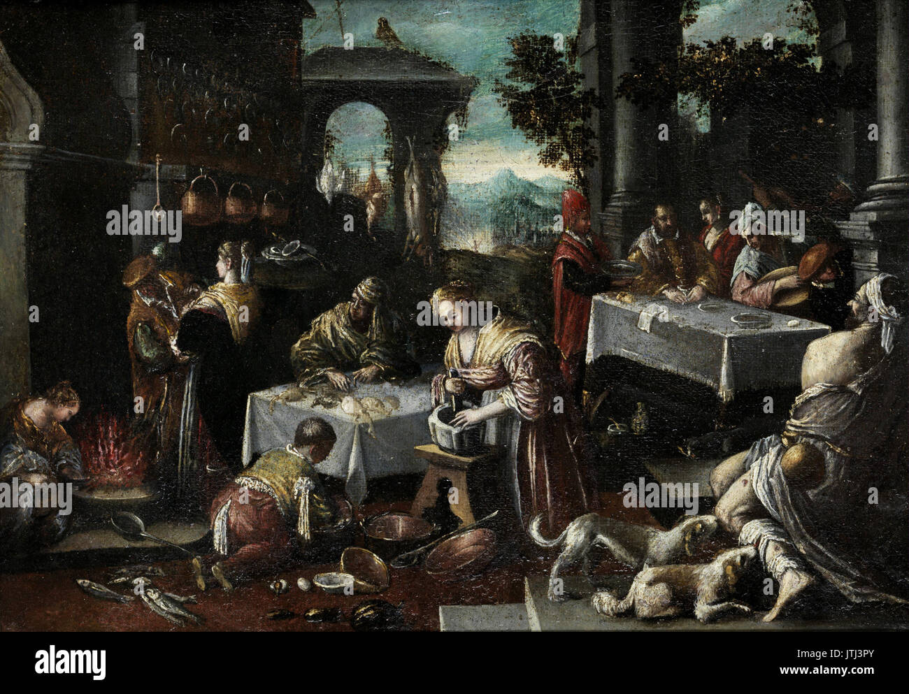 L'homme riche et Lazare (Girolamo da Ponte) Banque D'Images