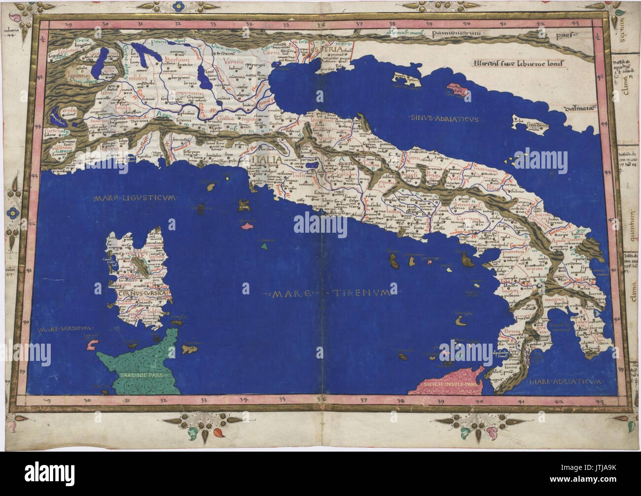 Cosmographia de Ptolémée 1467 Italie Banque D'Images