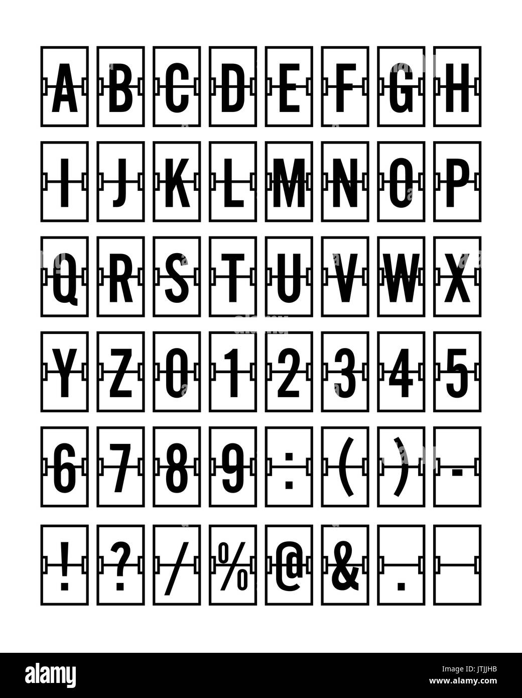 Mécanique de l'aéroport d'un tableau de bord Font Vector Illustration - Noir Banque D'Images