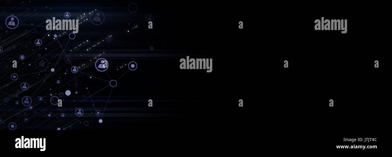 Rapport humain en ligne géométrique. Banque D'Images