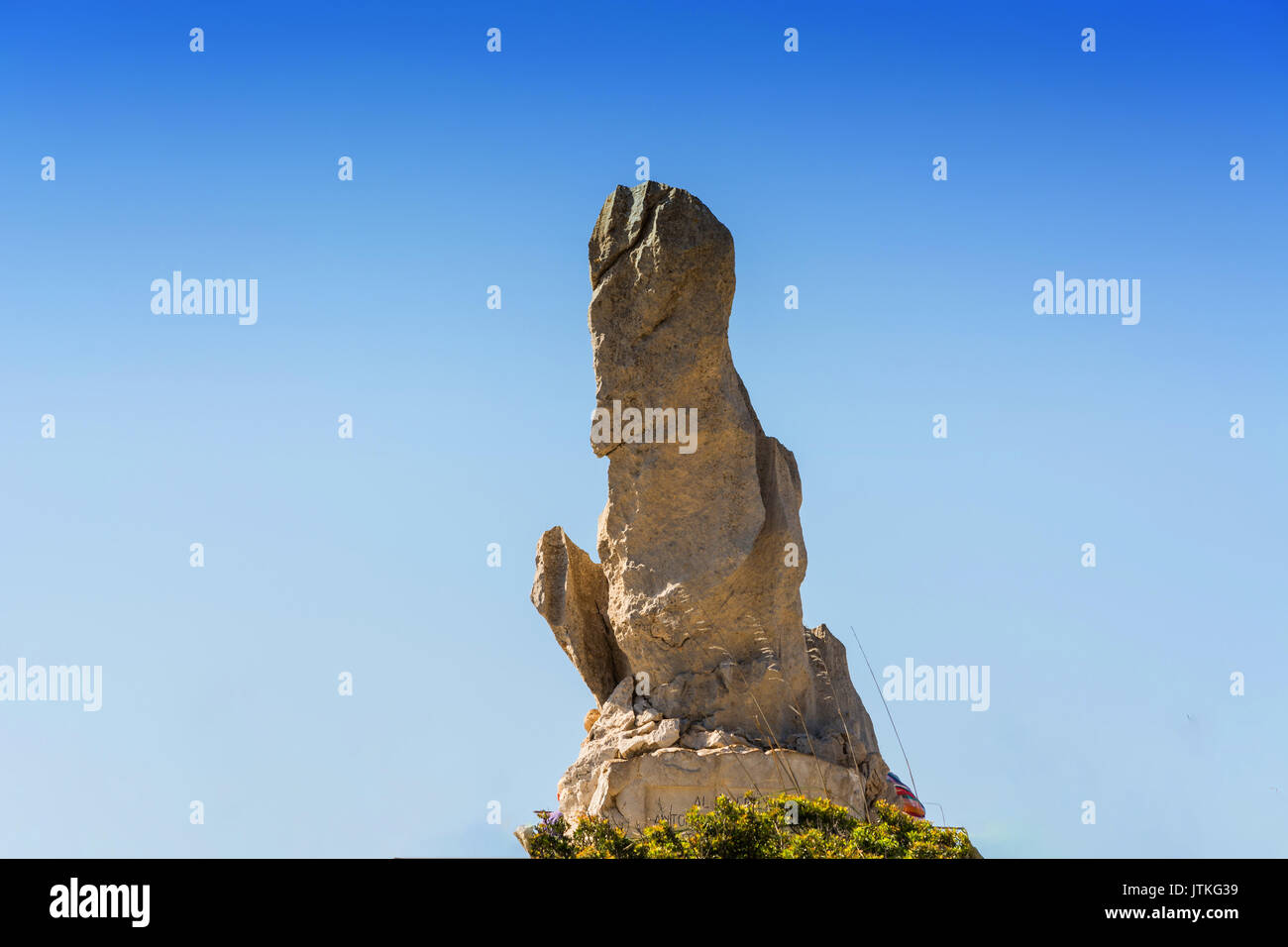 Monument de l'ingénieur Antonio Parietti Coll à la vue magnifique es Colomer El Mirador sur Majorque, Espagne. Banque D'Images