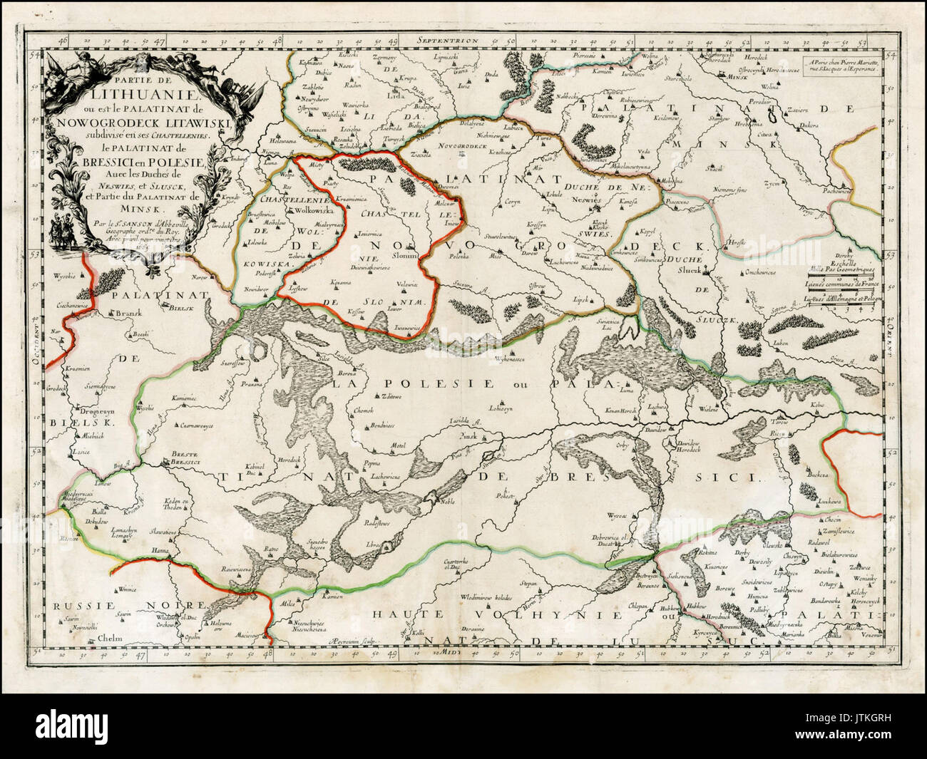 Partie de Lithuanie ou est le Nowogrodeck Litaiski de Palatinat, le dem Bressici Palatinat en Polésie Banque D'Images