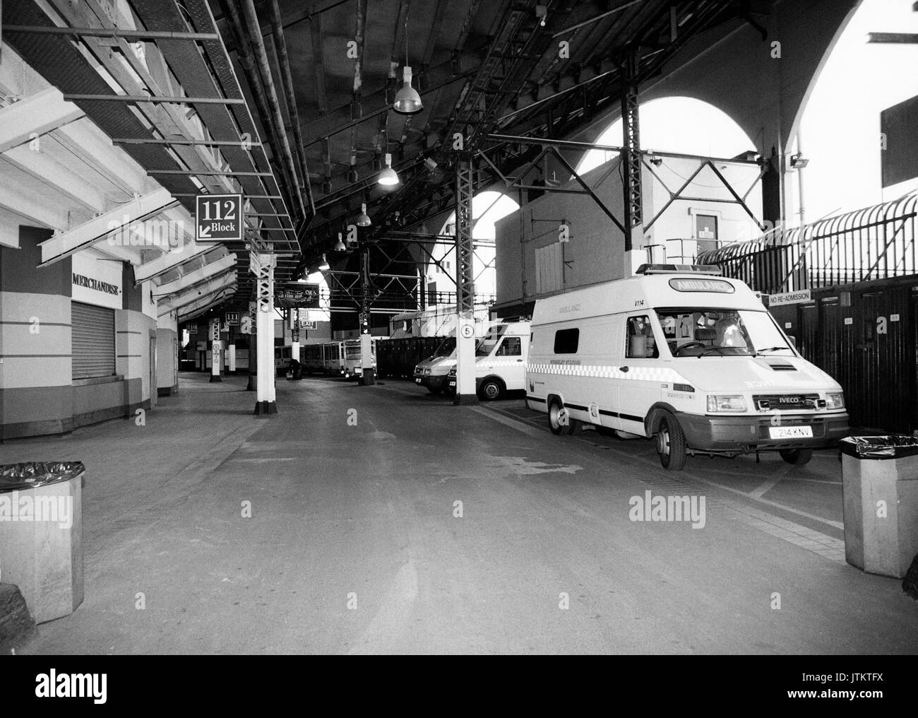 Photos stock rare de l'enceinte de l'hôpital à l'intérieur de l'ancien stade de Wembley (Twin Towers) prises sur une visite privée 19 Mars 1999 Banque D'Images