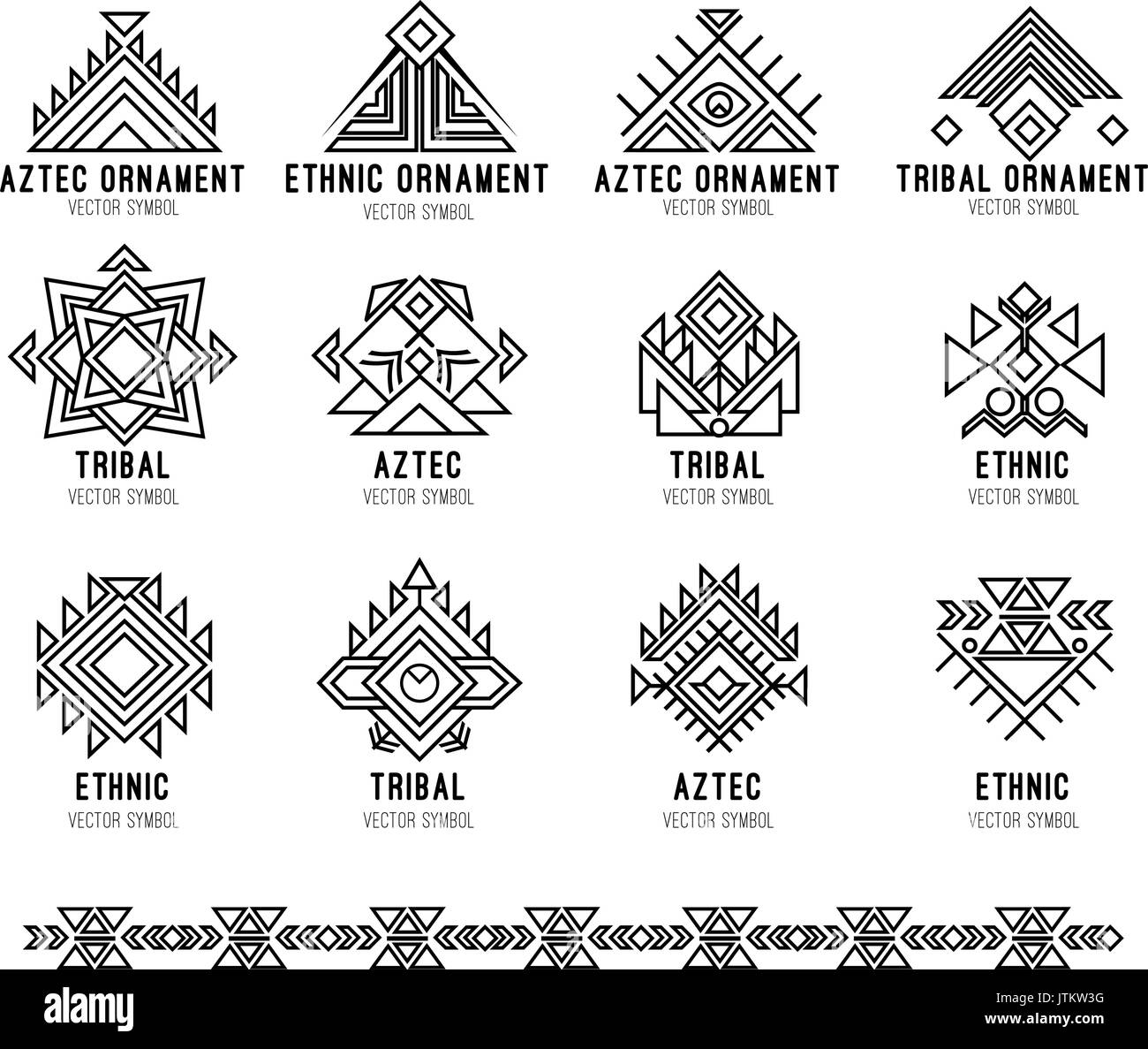 Icon Set tribaux indigènes Illustration de Vecteur