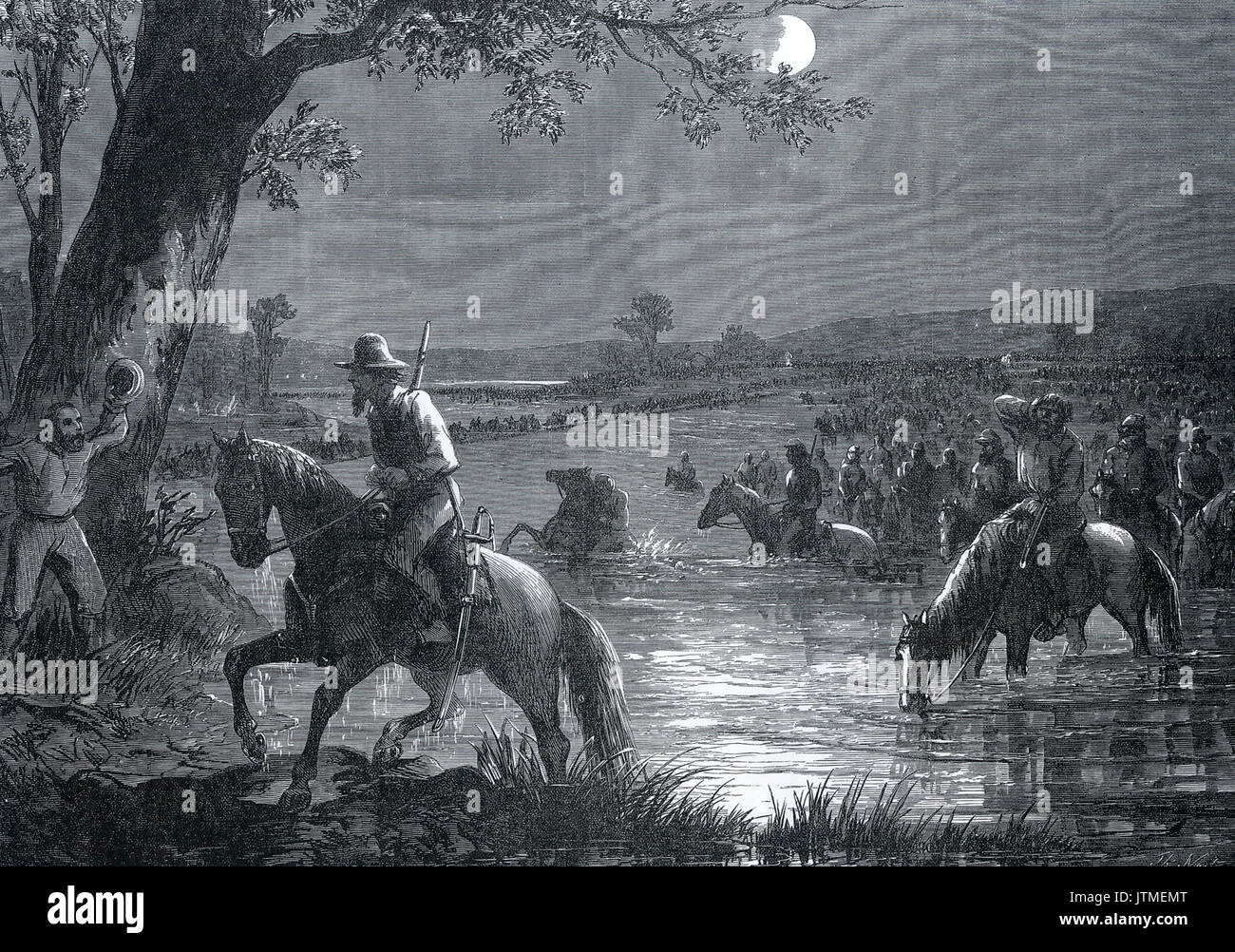 Guerre civile américaine Robert E. Lee en retraite de l'armée du Potomac à l'ensemble de la nuit après la bataille d'Antietam 17 Septembre 1862 Banque D'Images