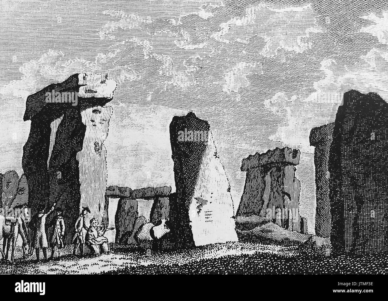 Stonehenge Wiltshire, comme représenté dans une gravure 1776 Banque D'Images