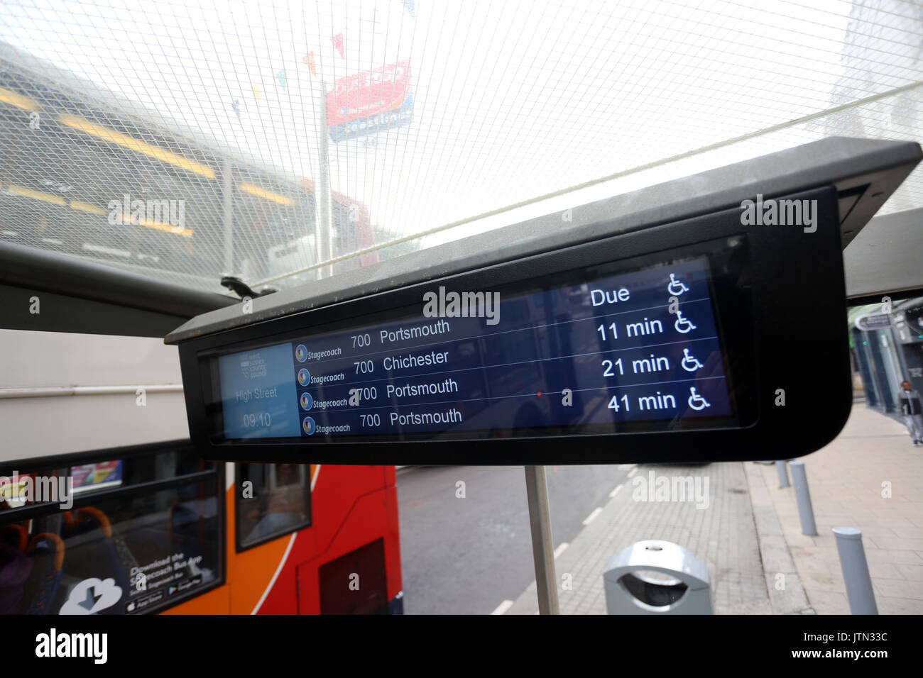 Arrêt de bus en Bognor Regis, West Sussex, UK. Banque D'Images