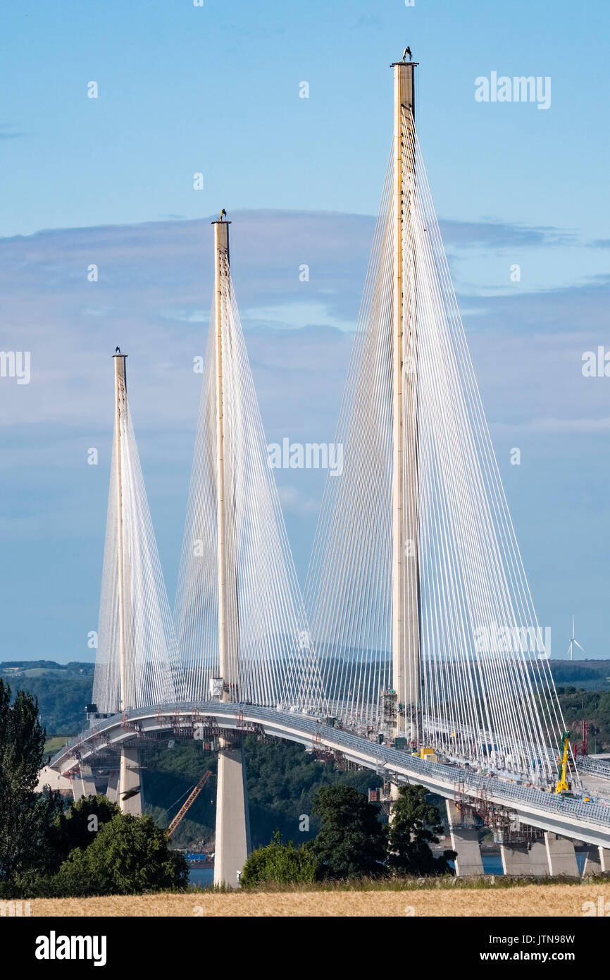 Voir de nouveaux Queensferry Crossing bridge à South Queensferry en Ecosse , Royaume-Uni Banque D'Images