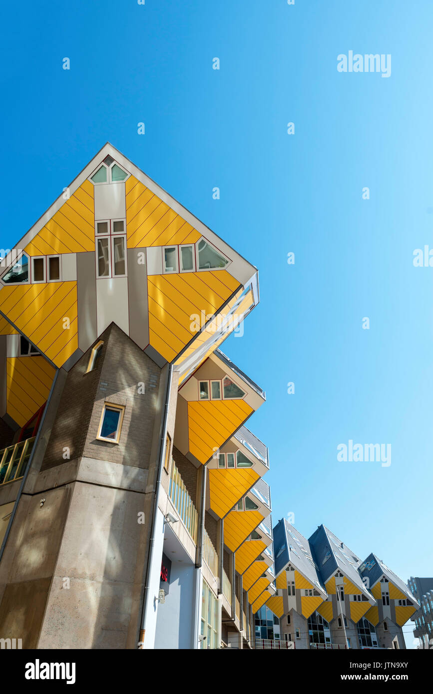 Maisons Cube (Kubuswoningen), Blaak, Rotterdam, Pays-Bas Banque D'Images