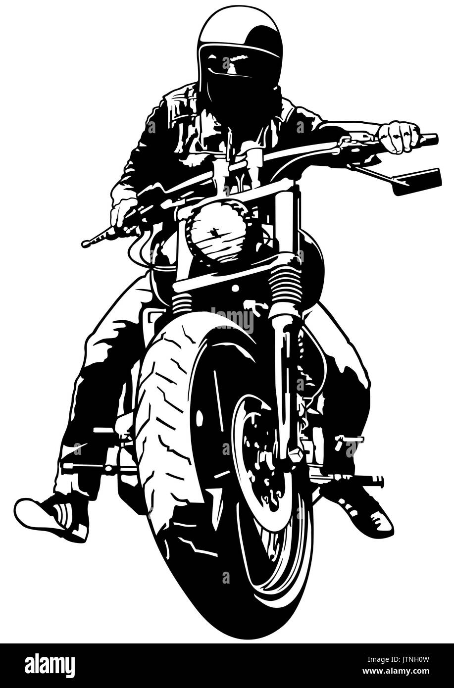 Harley Davidson et Rider Illustration de Vecteur