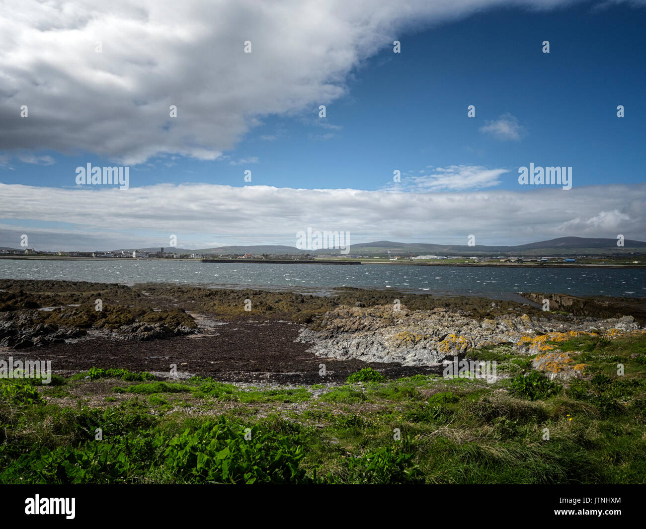 L'aéroport de Ronaldsway, Île de Man, de St Michael's Isle Banque D'Images