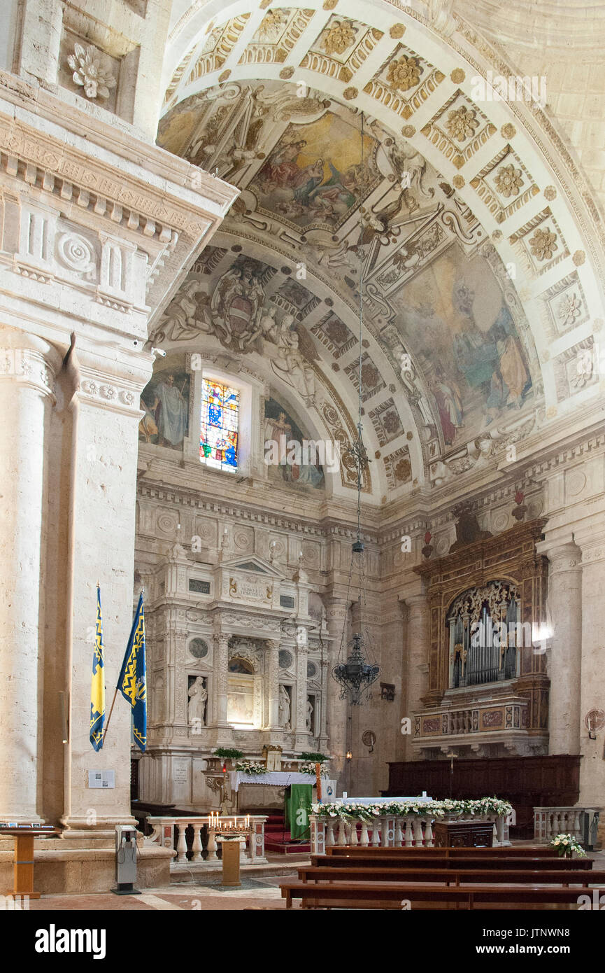 Sanctuaire de la renaissance de la Madonna di San Biagio à Montepulciano en Val d'Orcia énumérés dans la liste du patrimoine mondial par l'UNESCO, Toscane, Italie. 31 Juillet 2016 © Banque D'Images