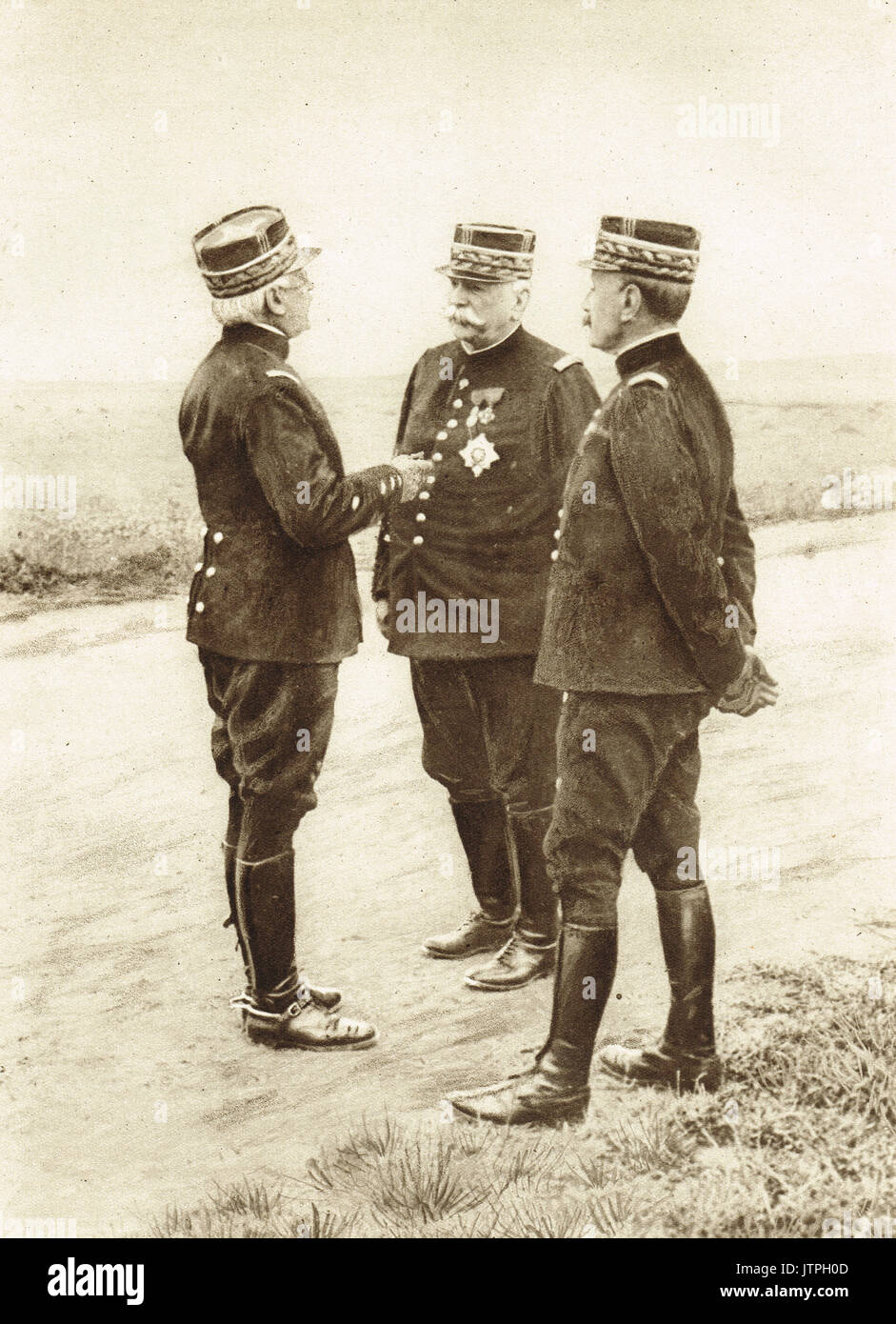 Les chefs militaires français Joffre, Foch et d'Urbal Banque D'Images