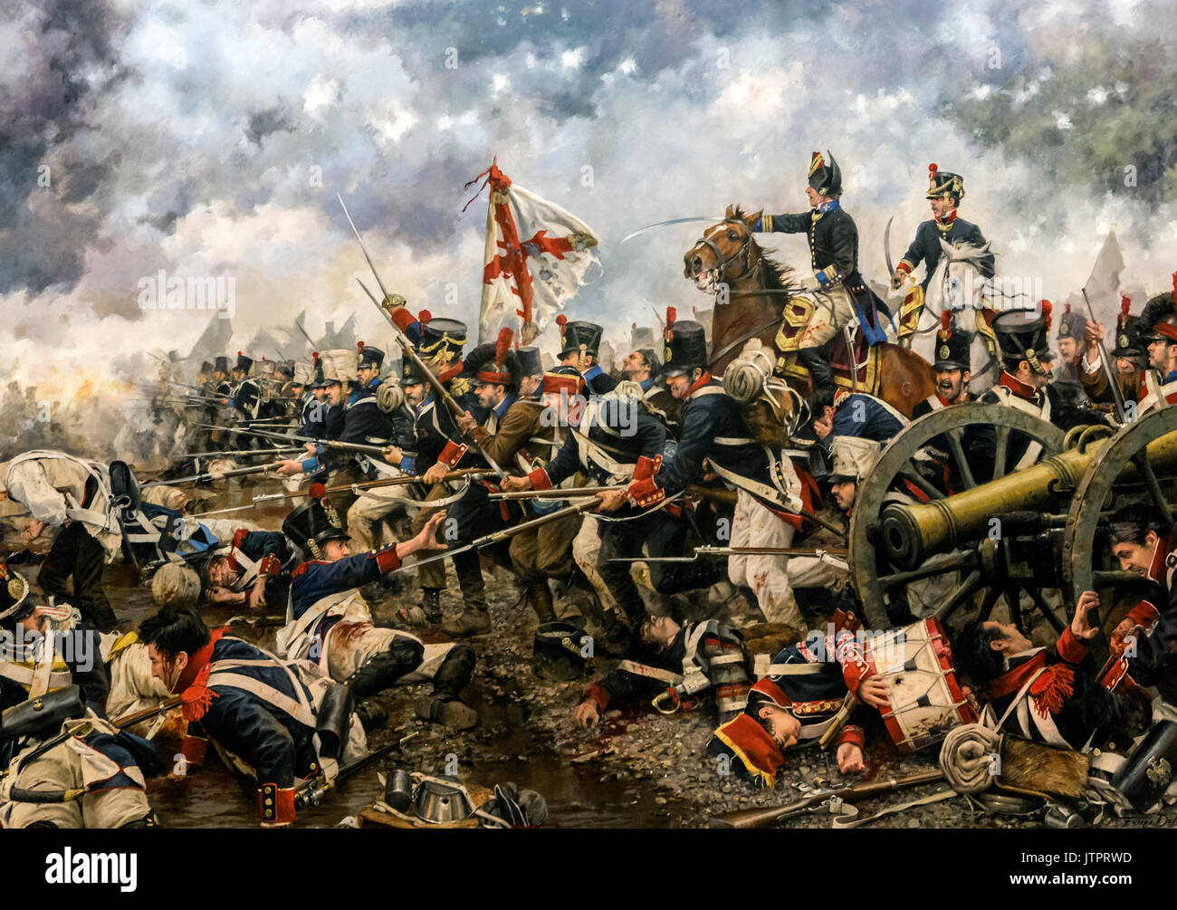 Bataille de San Marcial, auxquels l'armée espagnole quatre à la tête de la général Manuel Alberto Freire et le français du Maréchal Nicolas Jean de Di Banque D'Images