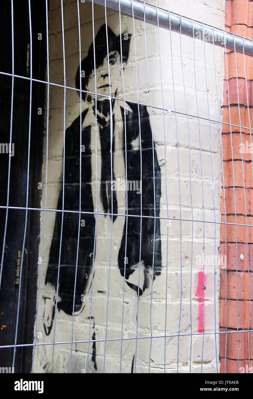 Stencil de Quentin Crisp par artiste de rue STEWY Banque D'Images