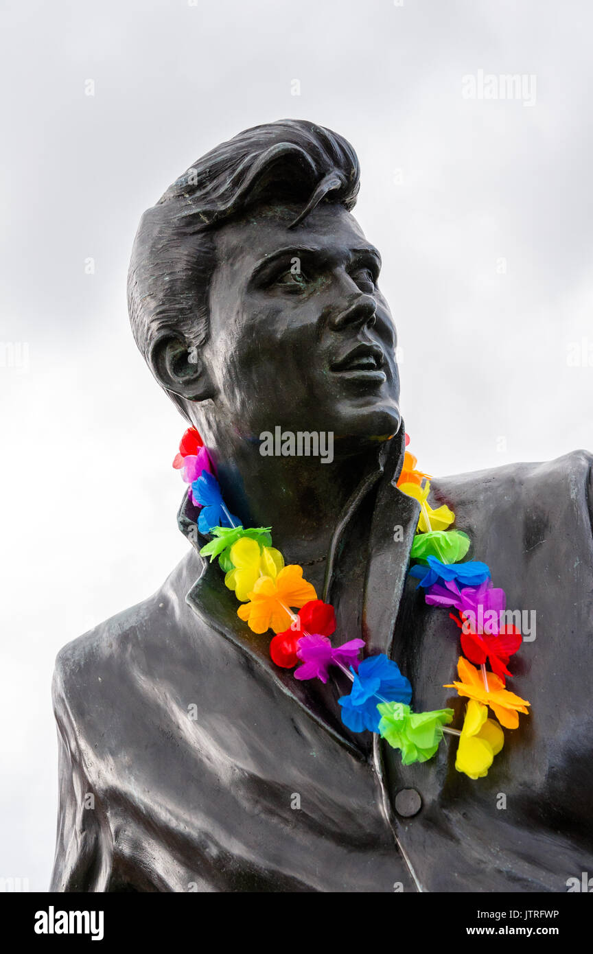 Billy Fury sculpture à l'Albert Dock, Liverpool. Banque D'Images