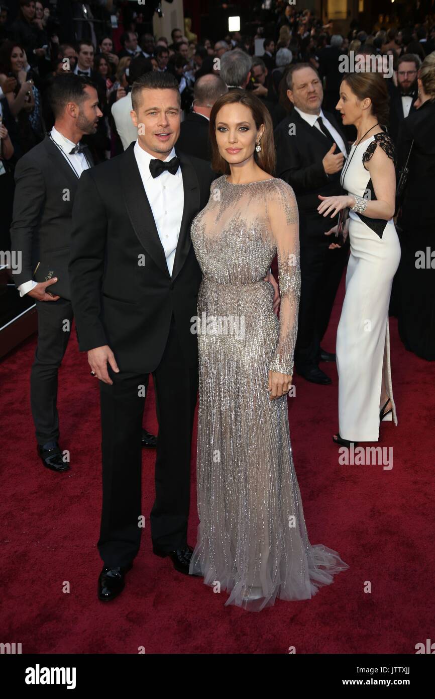 Los Angeles, États-Unis d'Amérique. 06Th Mar, 2014. Acteurs américains Angelina Jolie et Brad Pitt assister à la 86e Academy Awards aka Oscar en Dolby Theatre de Los Angeles, USA, le 02 mars 2014. Photo : Hubert Boesl | worldwide/dpa/Alamy Live News Banque D'Images