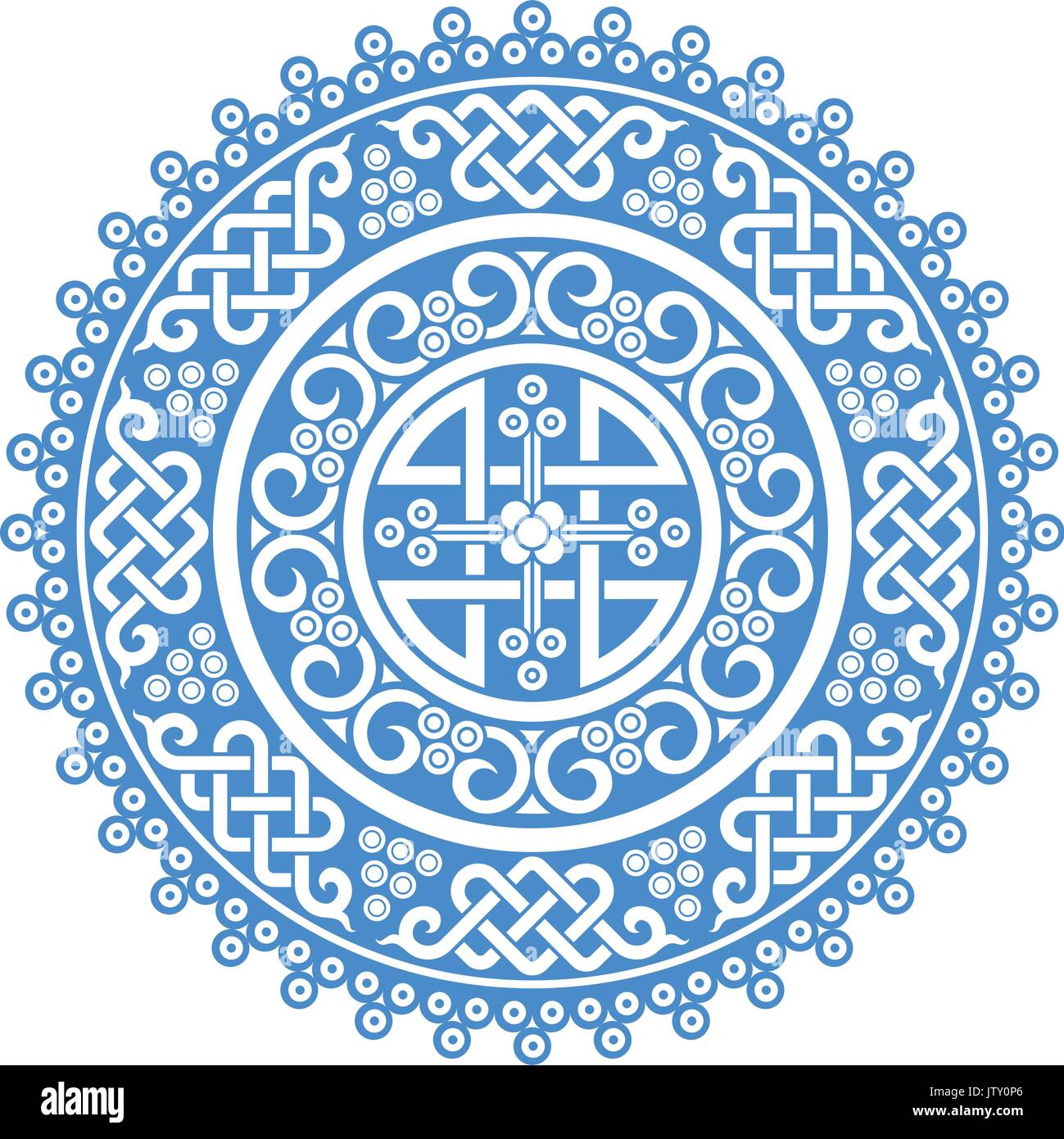 Mandala. élément ornement national mongol pour les concepteurs. Illustration de Vecteur
