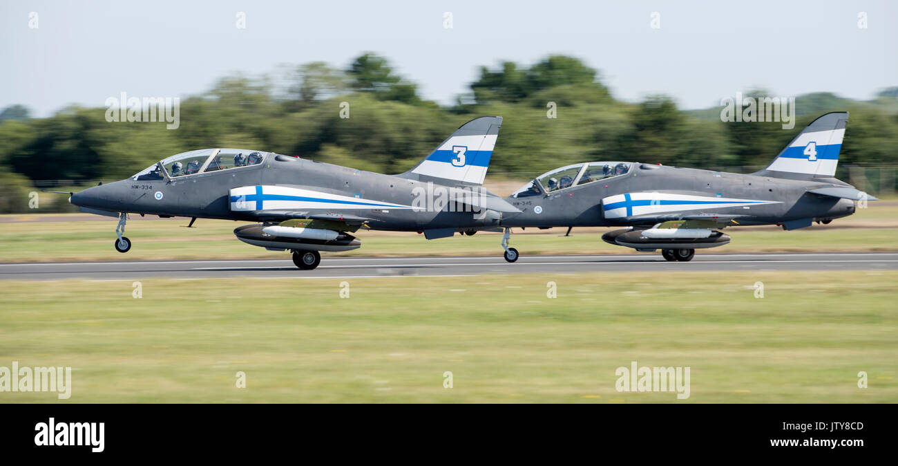 Équipe de présentation des Hawks de minuit, Finlande, au Royal International Air Tattoo Banque D'Images