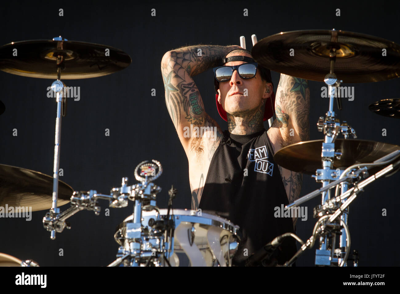 Monza, Italie 17 juin 2017 Blink 182 effectue en direct sur I-Days Festival, Autodromo di Monza. © Davide Merli / Alamy Live News Banque D'Images