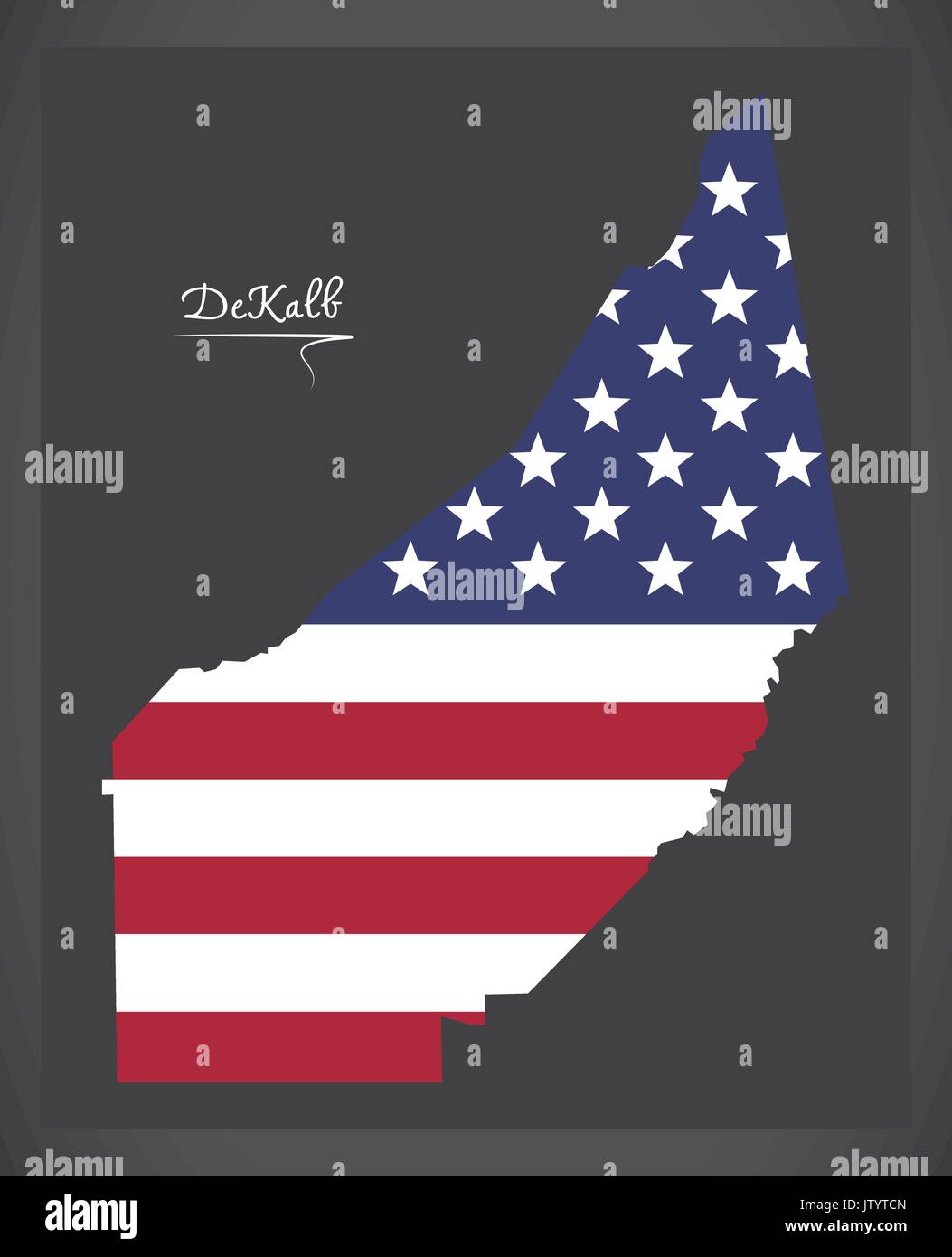 DeKalb comté site d'Alabama USA avec American national flag illustration Illustration de Vecteur