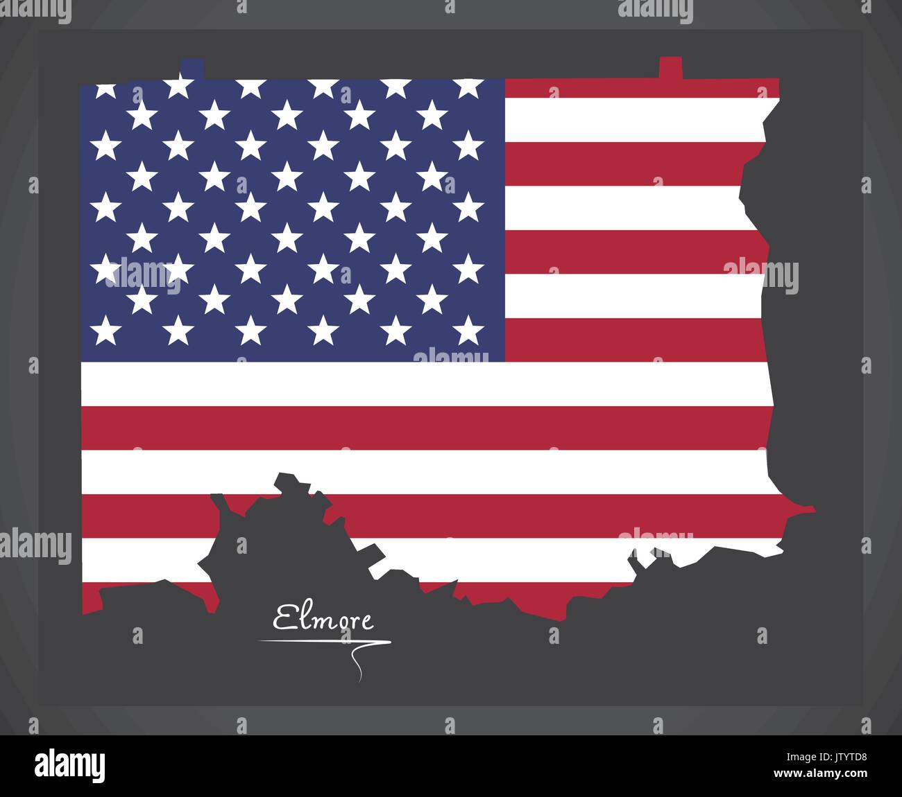 Elmore Comté Site d'Alabama USA avec American national flag illustration Illustration de Vecteur
