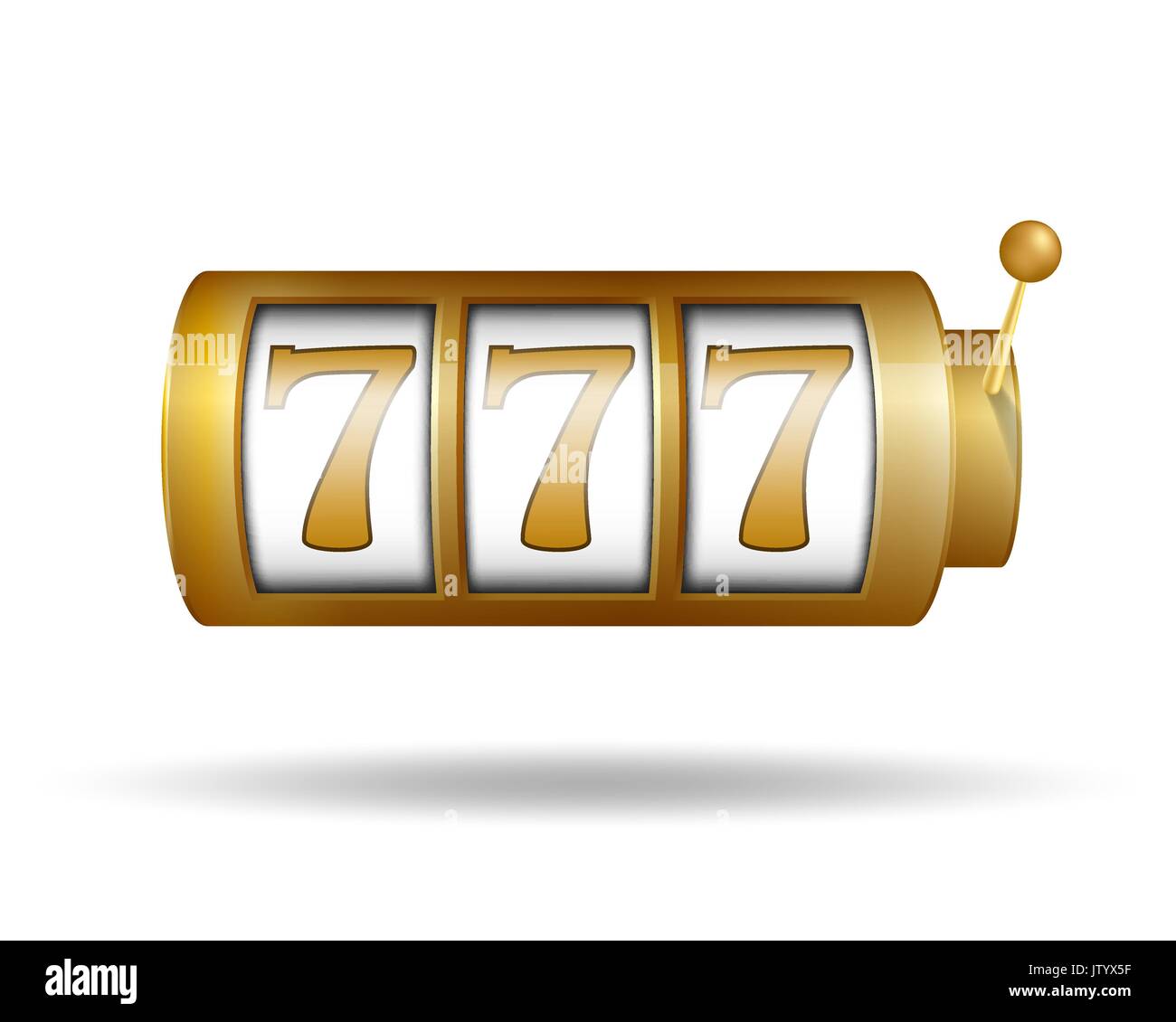 Lucky Seven sur machine à sous. Machine à sous d'or. Jackpot Casino concept. Vector illustration. Illustration de Vecteur