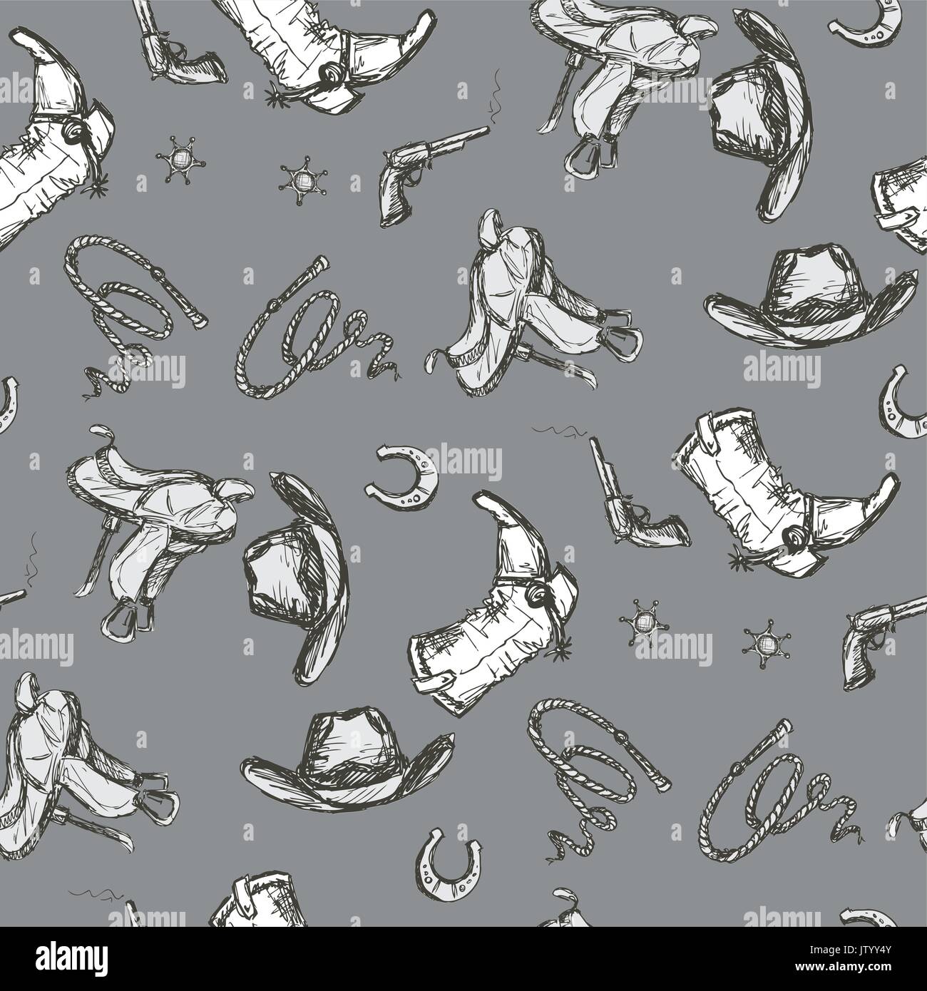 Wild West seamless pattern Illustration de Vecteur