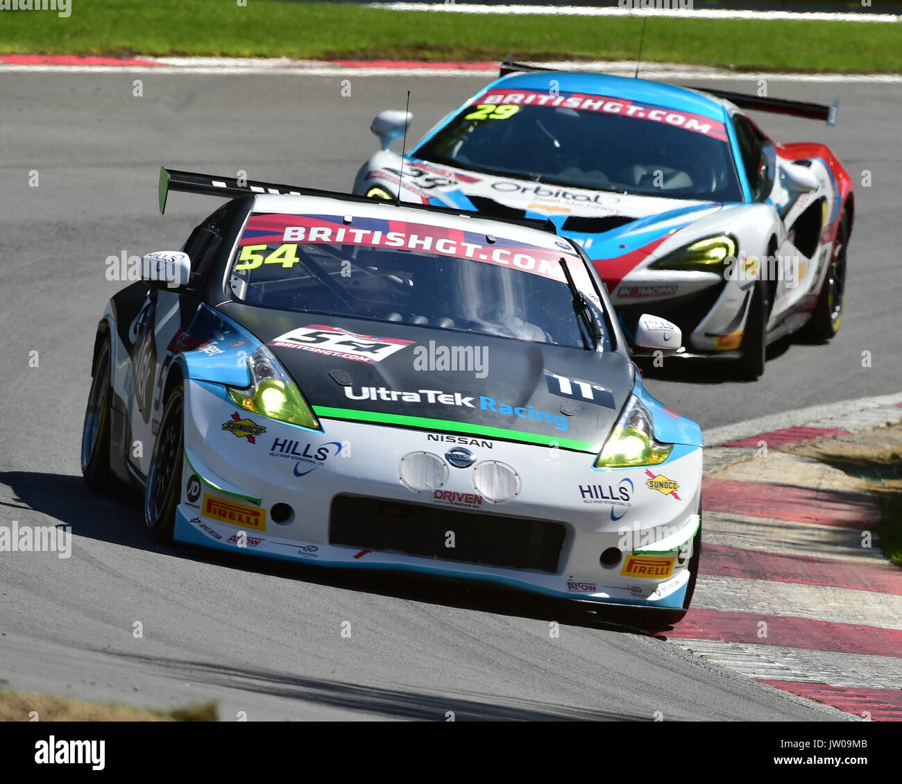 Tim Eakin, Kelvin Fletcher, Nissan 370Z GT4, la GT, GT3, GT4, Brands Hatch, dimanche 6 août, Kent, Angleterre, circuit, la concurrence, Banque D'Images